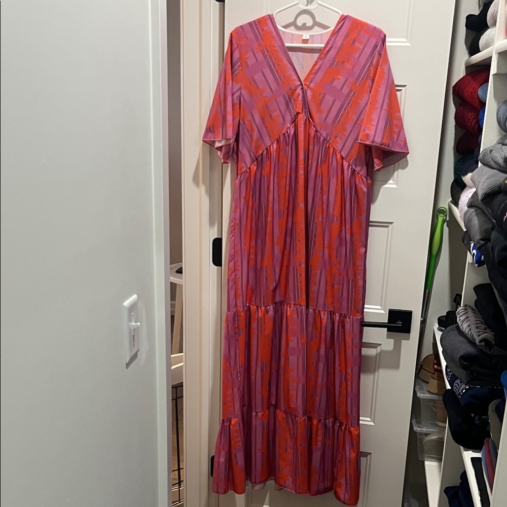 Vibrant Pink/Purple Striped Women's Dress